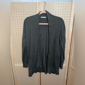 NWT Pink Clover Cardigan Small Open Front Dark Grey Stitch Fix Viscose Soft Fall